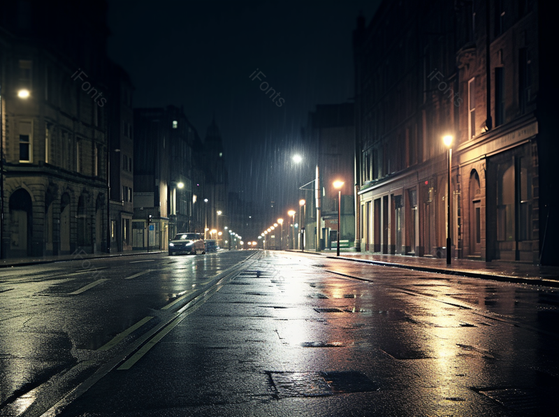 曼彻斯特雨夜的街道,高清,摄影图,摄影图片,图片大全,摄影图免费下载